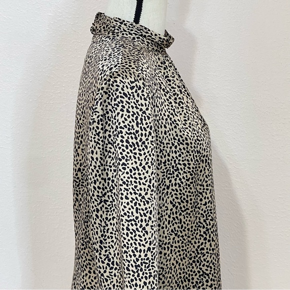 Spenser Jeremy |Silk Mock Neck Leopard Print Dress Size 12 - Picture 6 of 16